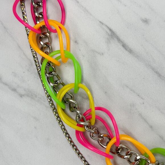 Rainbow Multi Strand Chain Pants Chain Wallet Chain 19" Chunky ✨ - Picture 3 of 6